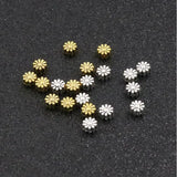 50pcs 6mm Tibetan Silver Gold Color Metal Spacer Loose Daisy Bead For Jewelry Making Needlework Finding DIY Bracelet Accessories