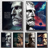 Seneca Statue Art Canvas Painting Making Noble Resolutions Inspirational Quotes Posters and Prints for Office Room Home Decor