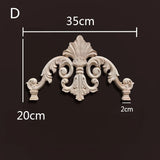 European Style Wood Applique Background Wall Decoration Floral Wood Decals for Wall  Antique Onlays Mouldings Home Decor Items