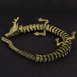 1Pcs Moveable Body Joints Antique Alloy Lucky Dragon Desktop Office Crafts 3D Dragon Statue Ornament Home Decoration Gifts