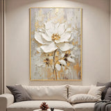 3D Textured Floral Oil Painting on Premium Linen Canvas Unframed Modern Oil Painting For Home Decor Hand-Painted Canvas Painting