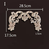 European Style Wood Applique Background Wall Decoration Floral Wood Decals for Wall  Antique Onlays Mouldings Home Decor Items