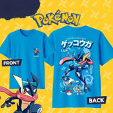 2025 Summer Pokémon Anime GRENINJA 100% Pure Cotton Printed T-shirt Men Y2K Harajuku Loose Casual Versatile Short-sleeved Top