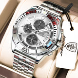 POEDAGAR Original Fashion Men Clock Waterproof Luminous Chronograph Date Watch For Man Stainless Steel Quartz Men's Watches Male