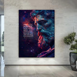 Seneca Statue Art Canvas Painting Making Noble Resolutions Inspirational Quotes Posters and Prints for Office Room Home Decor