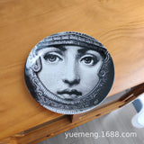 Italian Vintage Face Decorative Wall Plate For Home Bar Background Decor Handcrafted Hanging Ornament Unique Gift