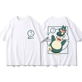 Pokémon Joint Peripheral Products Short Sleeve T-Shirt Gengar Psyduck Mewtwo Printed Men's Boys and Girls Summer New Fashion Top