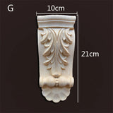 Retro Vintage Wood Carved Onlay Applique Carpenter Frame Decal Furniture Decoration Wooden Craft Decorative Door Flower Ornament