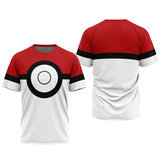 Bandai Pocket Monster Pokeball Anime Allover Print Adult Kids T-Shirt & Shorts Athleisure Set Summer Quick-dry Soft Lightweight