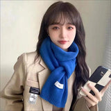 2025 New Knitted Red Scarf Women Winter Simple Classic Solid Color Wraps Men Couple Scarf New Soft Warm Thermal Wool Muffler