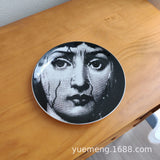 Italian Vintage Face Decorative Wall Plate For Home Bar Background Decor Handcrafted Hanging Ornament Unique Gift