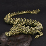 1Pcs Moveable Body Joints Antique Alloy Lucky Dragon Desktop Office Crafts 3D Dragon Statue Ornament Home Decoration Gifts