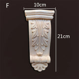 Retro Vintage Wood Carved Onlay Applique Carpenter Frame Decal Furniture Decoration Wooden Craft Decorative Door Flower Ornament