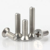 M1.6 M2 M2.5 M3 M4 M5 Cross Phillips Flat Countersunk Head Screws 304 Stainless Steel Bolt and Nut Washer Assortment Set Kit Box