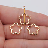 WYSIWYG 20pcs 16x16mm Flower Charms Small Holes Flower Charm Bead Hollow Flower Charms Beads For Jewelry Making