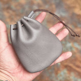 NASVA Genuine Leather  Coin Purse Men Women  Vintage Small Coin Wallet Hard Leather Money Pocket Drawstring Storage Bag