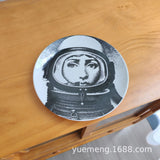 Italian Vintage Face Decorative Wall Plate For Home Bar Background Decor Handcrafted Hanging Ornament Unique Gift