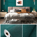 50cmX10/2.8m Linen 3D Foam Self-adhesive PVC Solid Color Thickened Waterproof Background Wall Renovation Wallpaper Wall Stickers