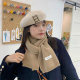 2025 New Knitted Red Scarf Women Winter Simple Classic Solid Color Wraps Men Couple Scarf New Soft Warm Thermal Wool Muffler