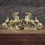 Bronze Horse Desktop Decoration Living Room Tea Table Sculpture Metal Craft Home Decorations Chinese Zodiac Horse Statue