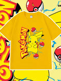 Pokémon Anime Mew Printing Oversized Cotton T-shirt Men and Women Comfortable Fashion Y2K Children's Clothing Summer T-shirt