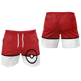 Bandai Pocket Monster Pokeball Anime Allover Print Adult Kids T-Shirt & Shorts Athleisure Set Summer Quick-dry Soft Lightweight