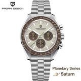 New PAGANI DESIGN Moon Men Watch Retro Luxury Quartz Watches For Men Stainless steel Sport waterproof Chronograph Man+With BOX