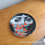 Italian Vintage Face Decorative Wall Plate For Home Bar Background Decor Handcrafted Hanging Ornament Unique Gift