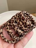 5Pcs High Elasticity Leopard Pattern Hair Scrunchies, Women Vintage Hair Tie Ponytail Holder Hair Accessories Hair Ties