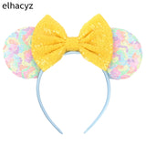 Colorful Sequins 5"Bows Mouse Ear Headbands for Adults Girls Festival Party Hair Accessories Women Girls Rainbow Hairbands