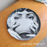 Italian Vintage Face Decorative Wall Plate For Home Bar Background Decor Handcrafted Hanging Ornament Unique Gift