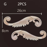 Antique Onlays Mouldings Rubber Wood Appliques for Furniture Home Decoration Wood Figurines for Decor Wood Carving Decal