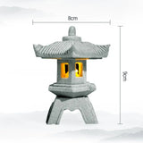 New Mini Pagoda Lantern Light Garden Statue Decorative Sand Stone Micro Landscape Lamp Zen Yard Miniature Bonsai