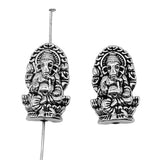 WYSIWYG 2pcs/lot Charms Double-Sided Indian God Of Wealth Ganesha 14x22mm Antique Silver Color Elephant Beads For Jewelry Making