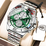 POEDAGAR Original Fashion Men Clock Waterproof Luminous Chronograph Date Watch For Man Stainless Steel Quartz Men's Watches Male