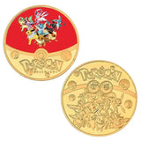 Pokemon Anime Gold Plated Gold Coin Game Commemorative Coin Pikachu Mewtwo Charizard Gold Coin Game Collection childrens gift