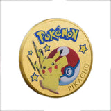 Pokemon Anime Gold Plated Gold Coin Game Commemorative Coin Pikachu Mewtwo Charizard Gold Coin Game Collection childrens gift