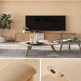 50cmX10/2.8m Linen 3D Foam Self-adhesive PVC Solid Color Thickened Waterproof Background Wall Renovation Wallpaper Wall Stickers
