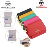 Royal Bagger Womens Wallet Small Rfid Ladies Compact Bifold Leather Vintage Coin Purse Kiss Lock Trifold Purse Magnetic Opening