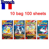 %42pcs Pokemon Cards TAKARA TOMY Battle Toys Lost Origin Pokemons Box with Pikachu Anime Bank Pokemon Game Cards  for Childre