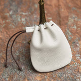 NASVA Genuine Leather  Coin Purse Men Women  Vintage Small Coin Wallet Hard Leather Money Pocket Drawstring Storage Bag