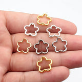 WYSIWYG 20pcs 16x16mm Flower Charms Small Holes Flower Charm Bead Hollow Flower Charms Beads For Jewelry Making