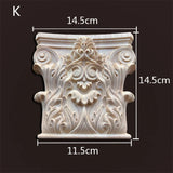 Retro Vintage Wood Carved Onlay Applique Carpenter Frame Decal Furniture Decoration Wooden Craft Decorative Door Flower Ornament