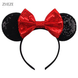 Colorful Sequins 5"Bows Mouse Ear Headbands for Adults Girls Festival Party Hair Accessories Women Girls Rainbow Hairbands