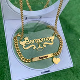 Custom Crown Butterfly Name Necklace Bracelet for Women Jewelry Stainles Steel Gold Color Nameplate Kids Set Best Gifts