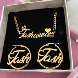 Custom Crown Butterfly Name Necklace Bracelet for Women Jewelry Stainles Steel Gold Color Nameplate Kids Set Best Gifts