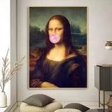 Funny Mona Lisa Poster Poster Art Print Bar Living Room Furniture Decor