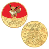 Pokemon Anime Gold Plated Gold Coin Game Commemorative Coin Pikachu Mewtwo Charizard Gold Coin Game Collection childrens gift