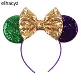 Colorful Sequins 5"Bows Mouse Ear Headbands for Adults Girls Festival Party Hair Accessories Women Girls Rainbow Hairbands