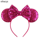 Colorful Sequins 5"Bows Mouse Ear Headbands for Adults Girls Festival Party Hair Accessories Women Girls Rainbow Hairbands